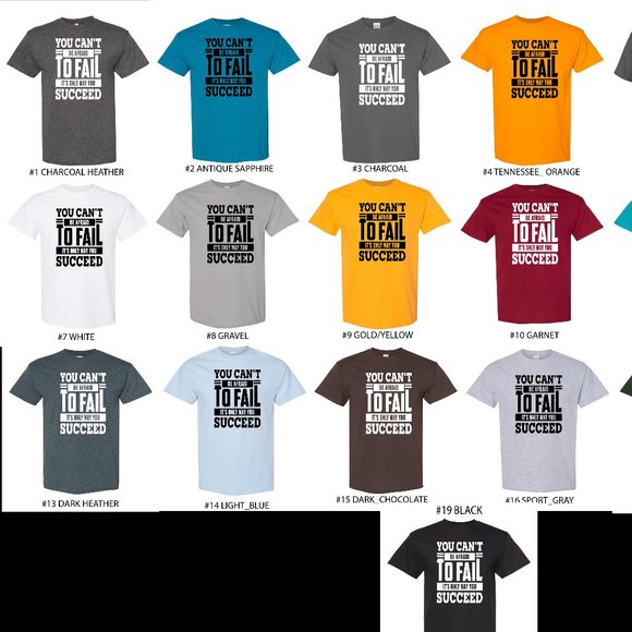 Bundle up to save - Short Sleeve T-shirt - You Cant Be Afraid - Antique Sapphire - Picture 3 of 4